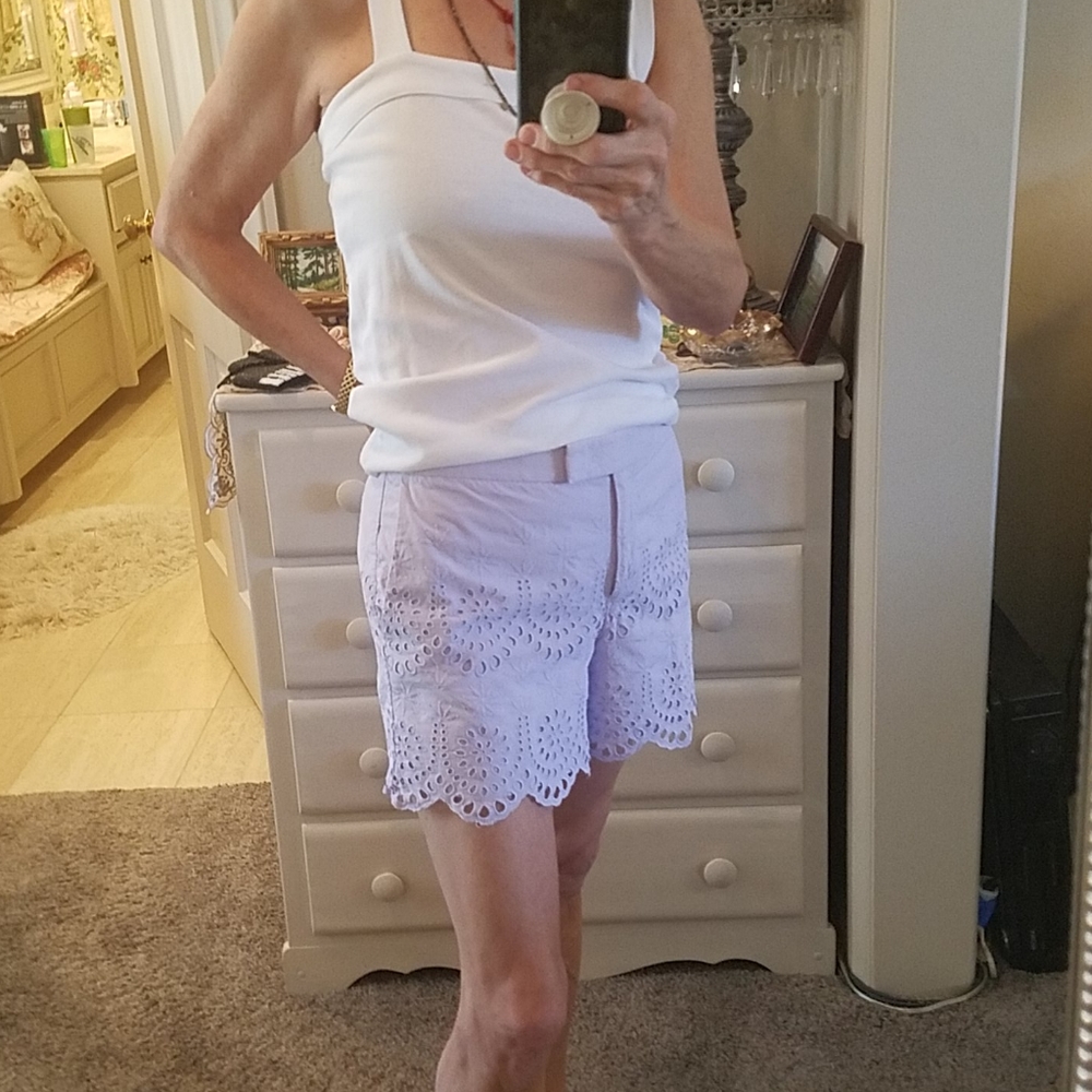 ANN TAYLOR LAVENDER EYELET SHORTS